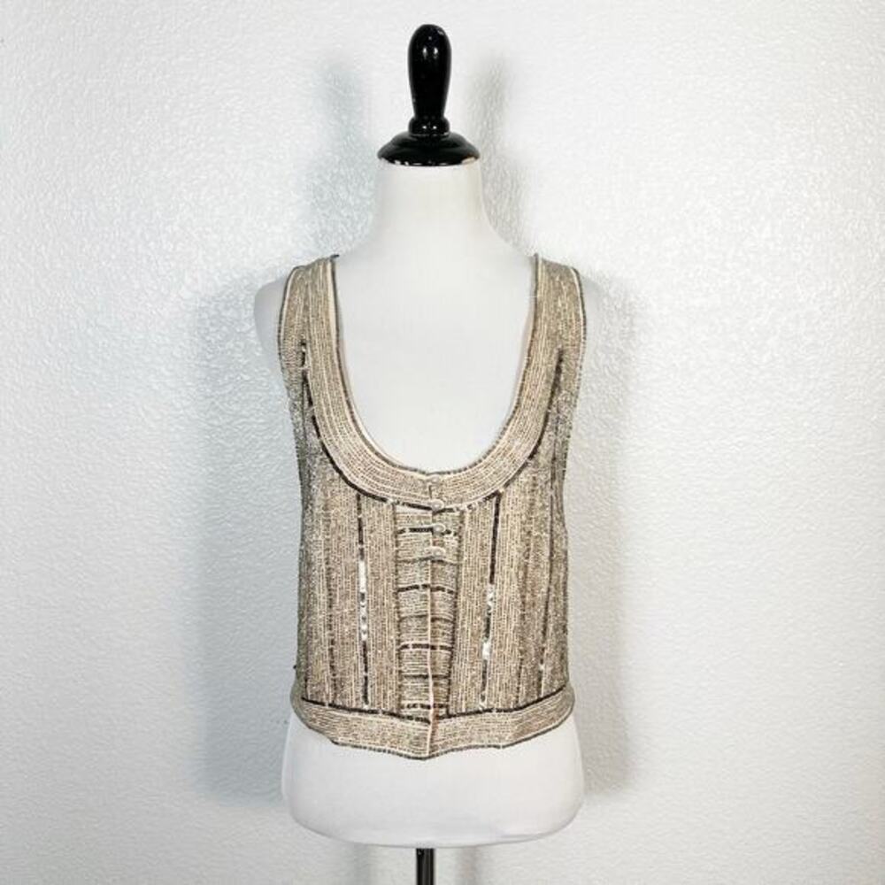 AS by DF NWT Size S Boho Festival Party Giada Beaded Embellished Crop Vest‎
